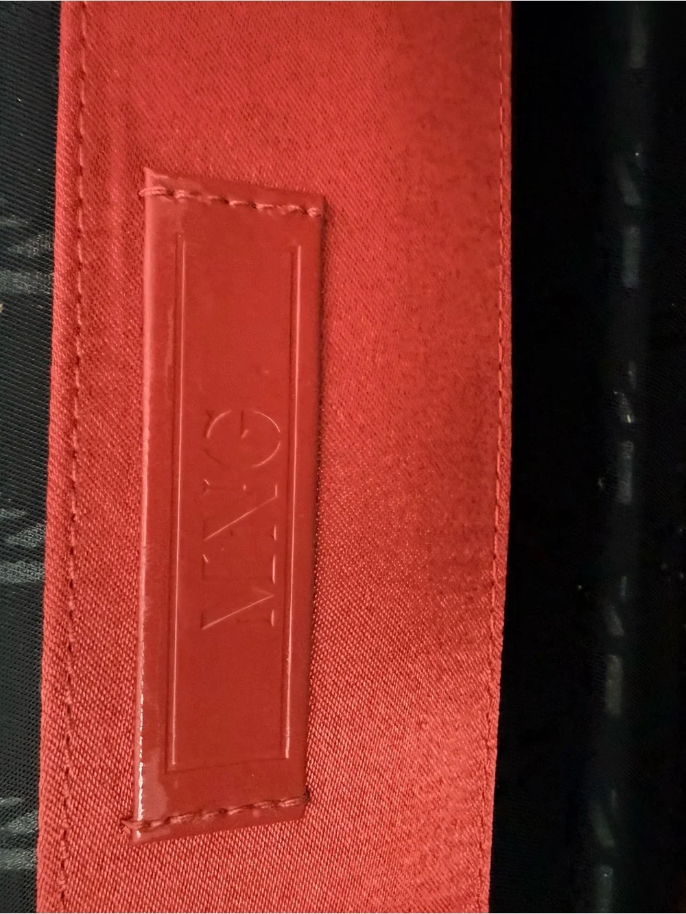 Mango Red Satin Clutch with Silver Chain Handle